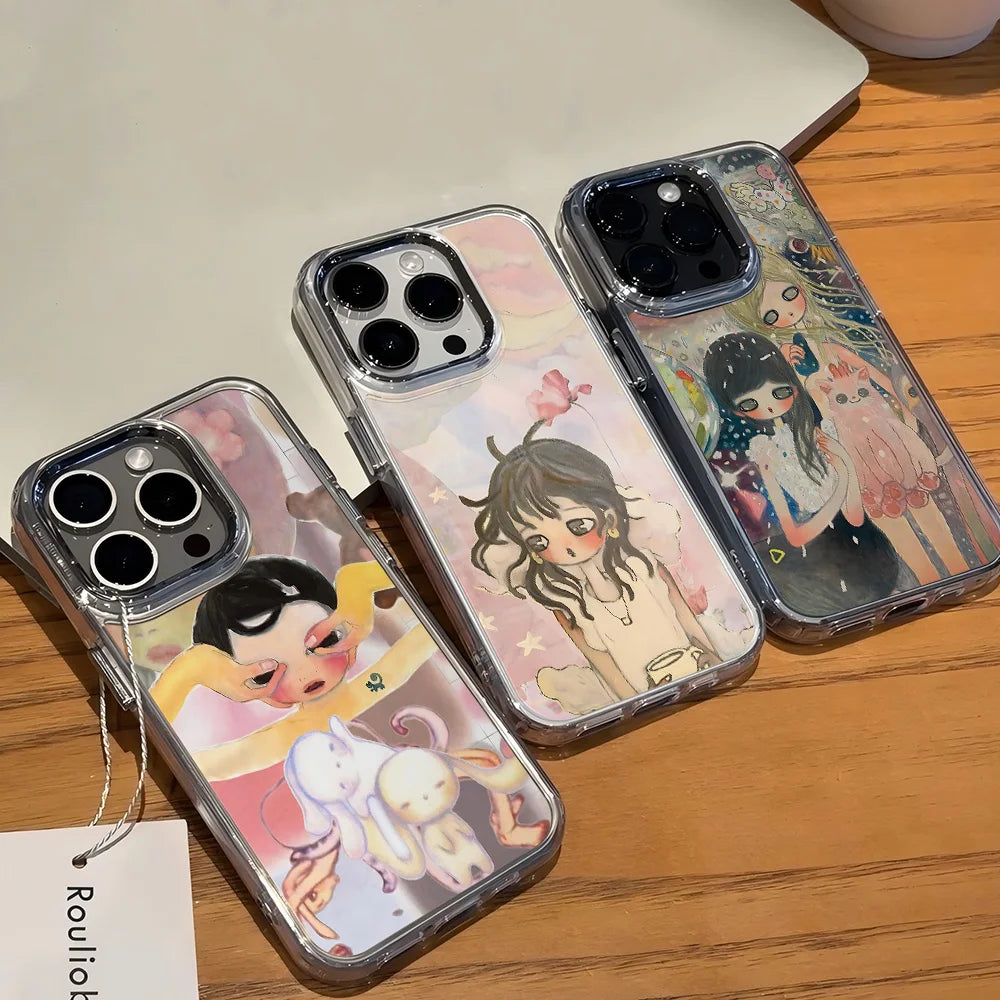 Anime A-Aya Takano Girl Art Phone Case For IPhone 17 16e 16 15 14 13 12 11 Mini Pro Max X XR 8 7 Air Plus Transparent Soft Cover
