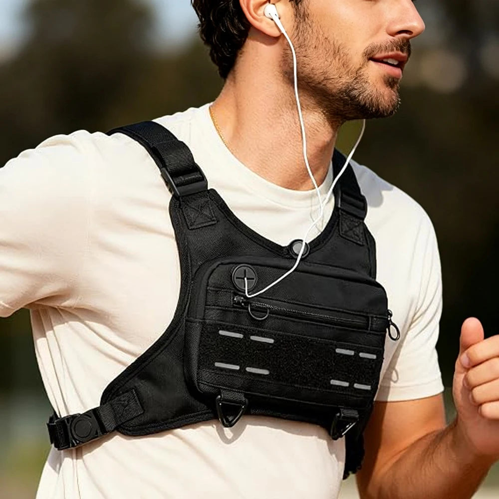 Outdoor Running Cycling Chest Bag Water-Resistant Lightweight With Phone Pouch For Fitness Commute Multi-Scene Men Women