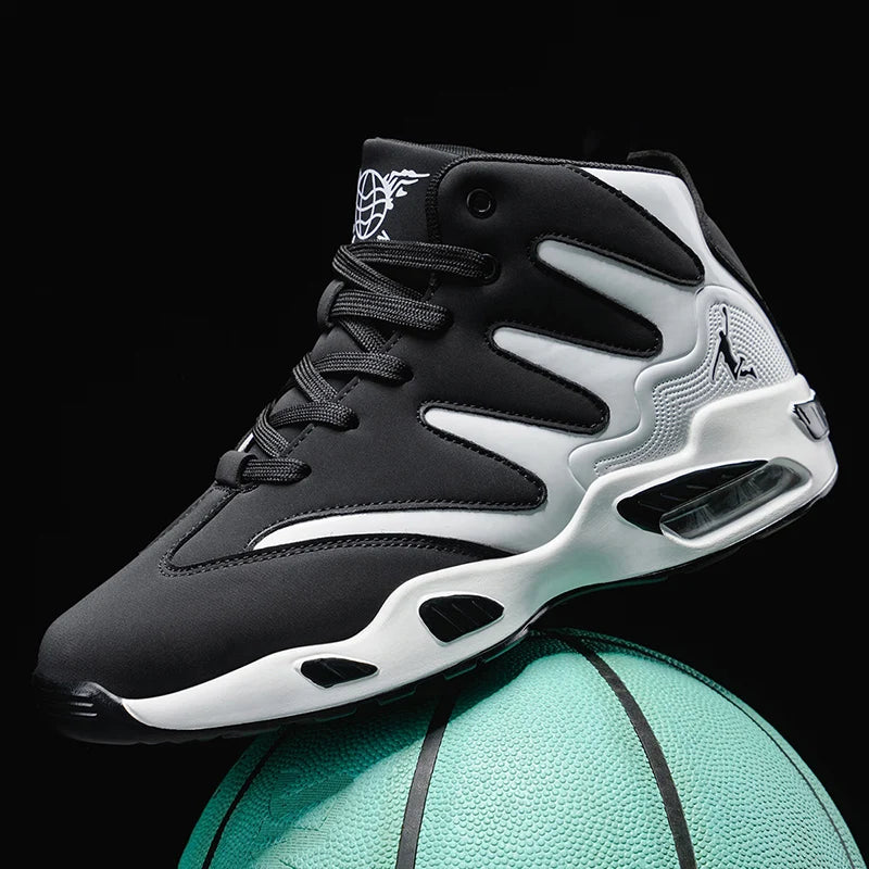 Men's High-Top Basketball Shoes Lace-Up Training Sneakers