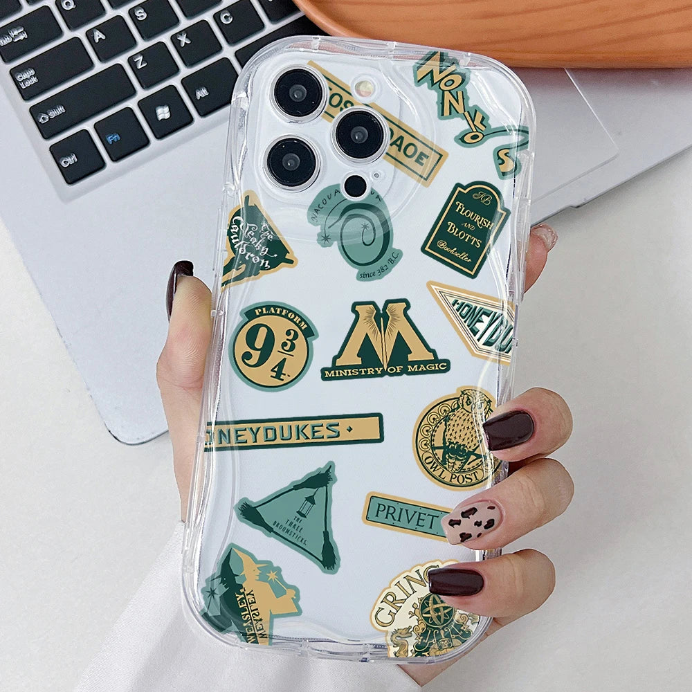 P-Potters Magic Label H-Harries Phone Case for Motorola Moto G84 G75 G60 G54 G53 G52 G45 G35 G34 Edge 50 E22 E15 5G 3D Wave Capa