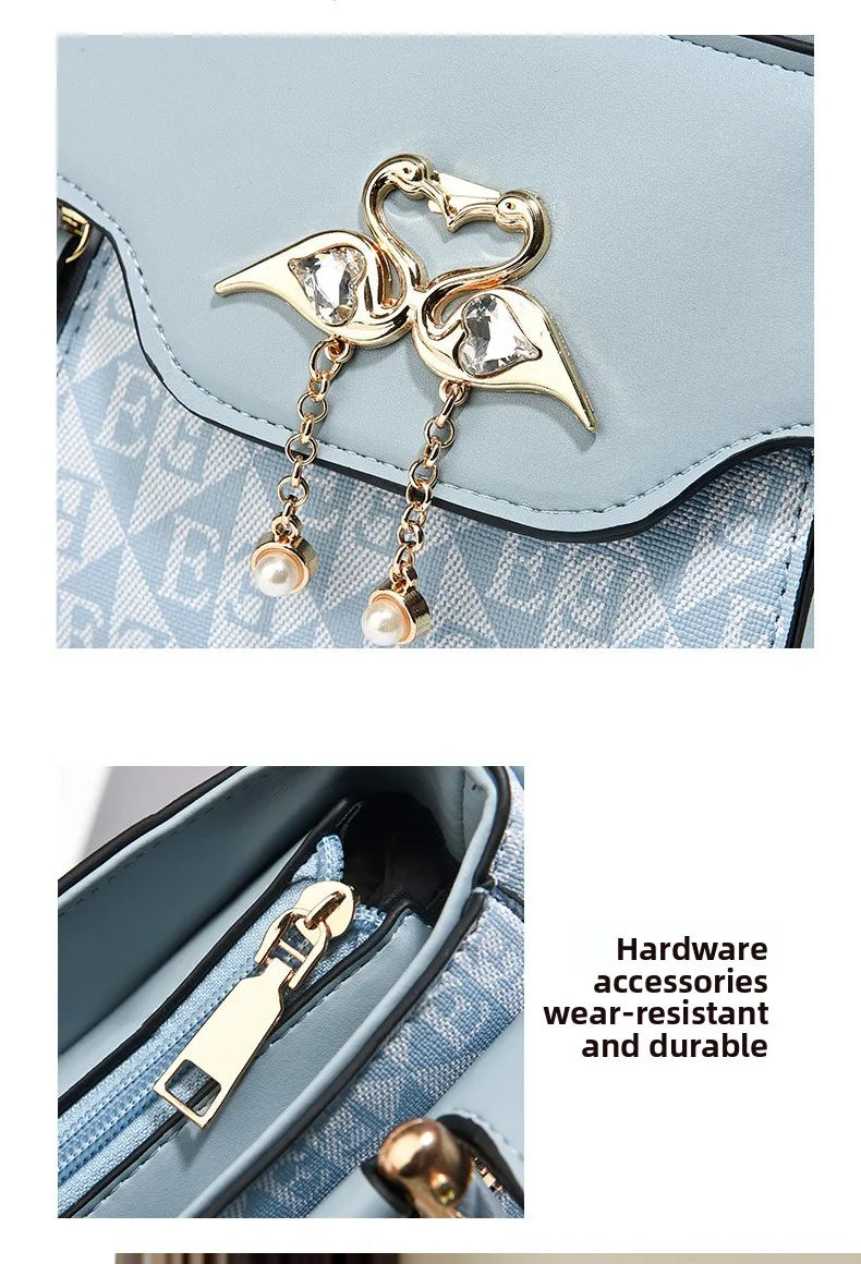 Women's Handbag, New Fashion Trend, Embossed Solid Color, Versatile Casual Shoulder and Crossbody Bag for Women