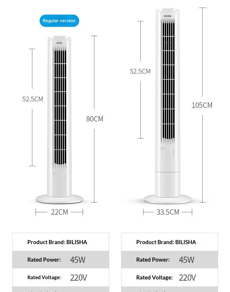 Bladeless Oscillating Tower Fan Quiet Remote Control USB Portable Adjustable Height Silent Bedroom Office Dorm Air Conditioner