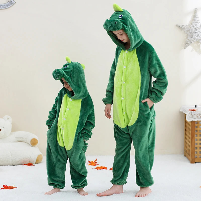 MICHLEY Christmas Capybara Flannel Blanket Sleepers Onesie Hooded Children Costume Clothes Jumpsuit Sleepwear For Boys Girls