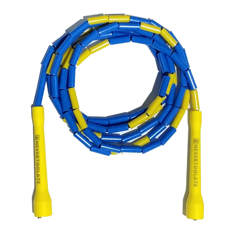 NEVERTOOLATE 4.5MM core 150 gram heavy beaded coach chris  2.9m hard bead beaded rope fitness freestyle skipping jump rope