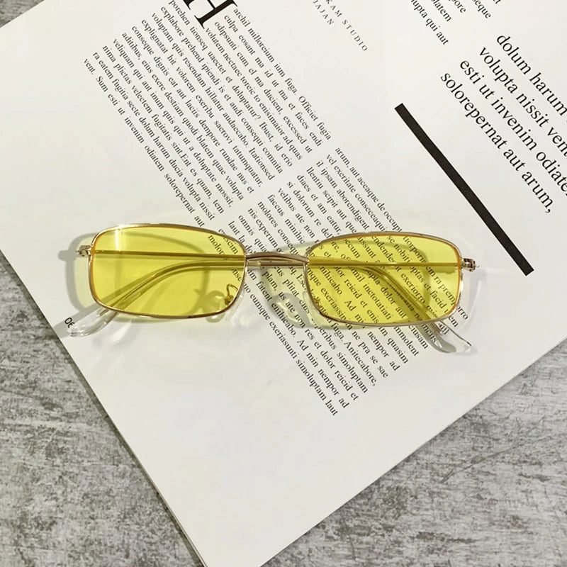 Fashion Retro Small Square Frame Sunglasses For Women Men Rectangle Sun Glasses Summer UV Protection Shades Vintage Eyewear