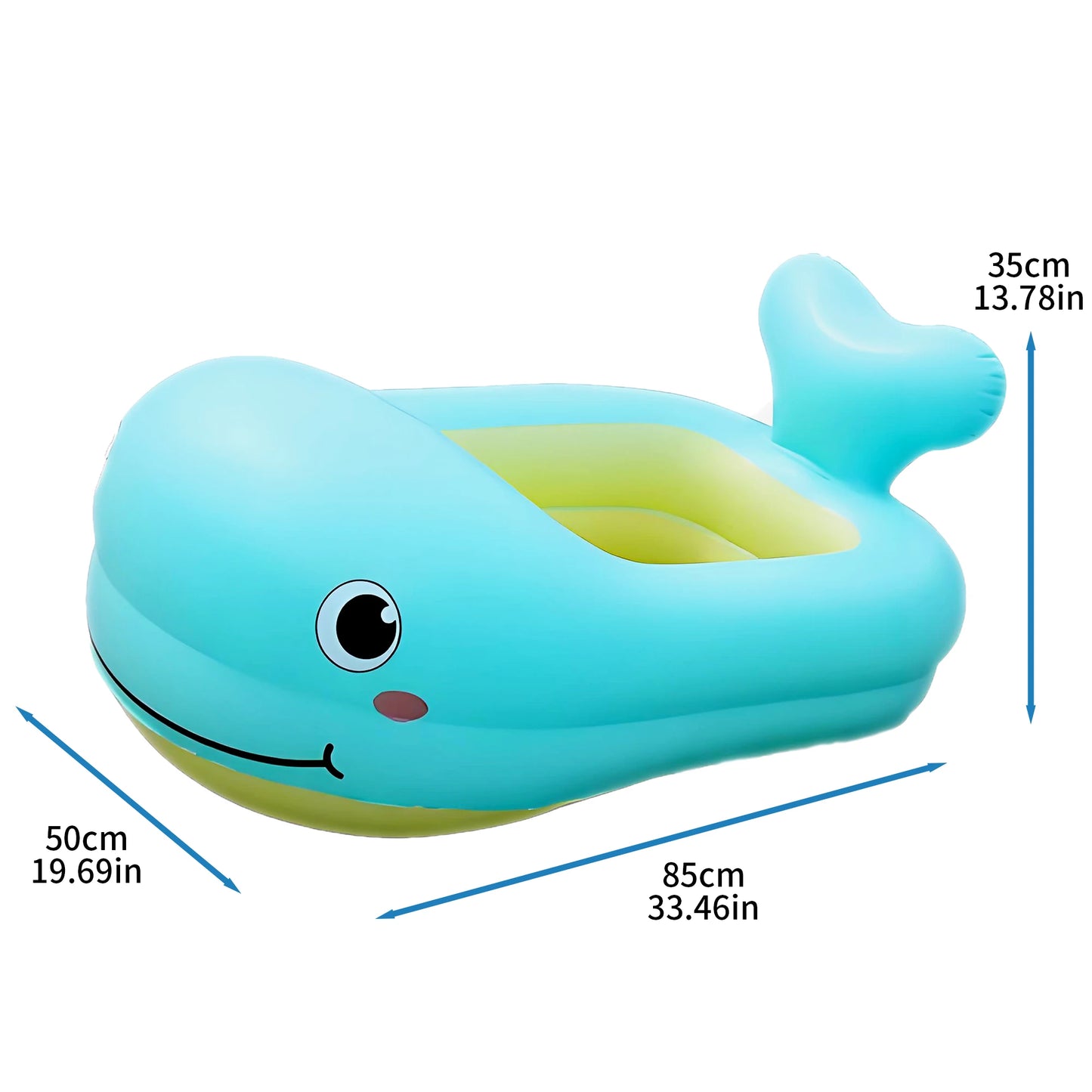 Inflatable Bathtub Pool for Sitting up, Blow up Portable Non-slip Baby Toddler Bathtub for Kids 0-6 Month, Yellow