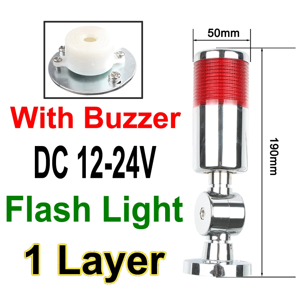 1-3 color LTA Vertical Industrial Multilayer Stack light Lamp Signal Tower Alarm caution light Flash Industrial Tower LED Silver