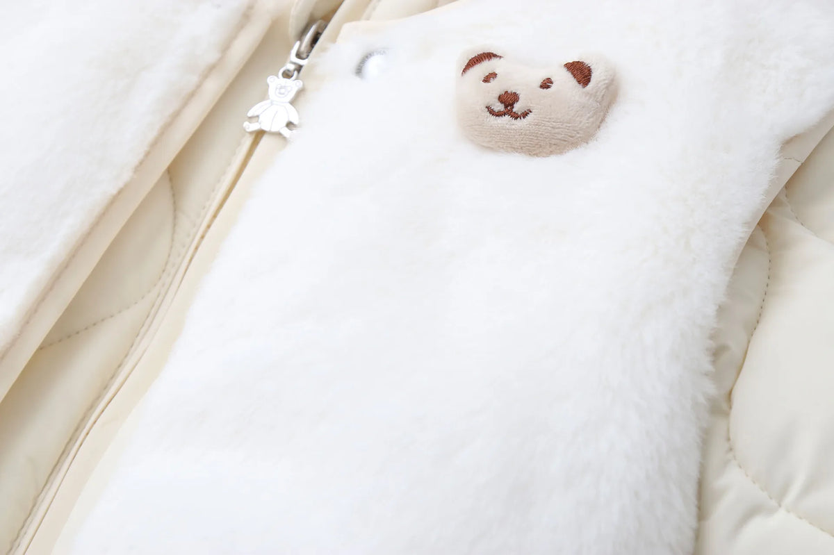 Winter 0-2Y Baby Clothes Thicken Fleece Boys Rompers Toddler Boys Jumpsuits Warm Fur Lining Footies And Vest 2 Pcs Snowsuit