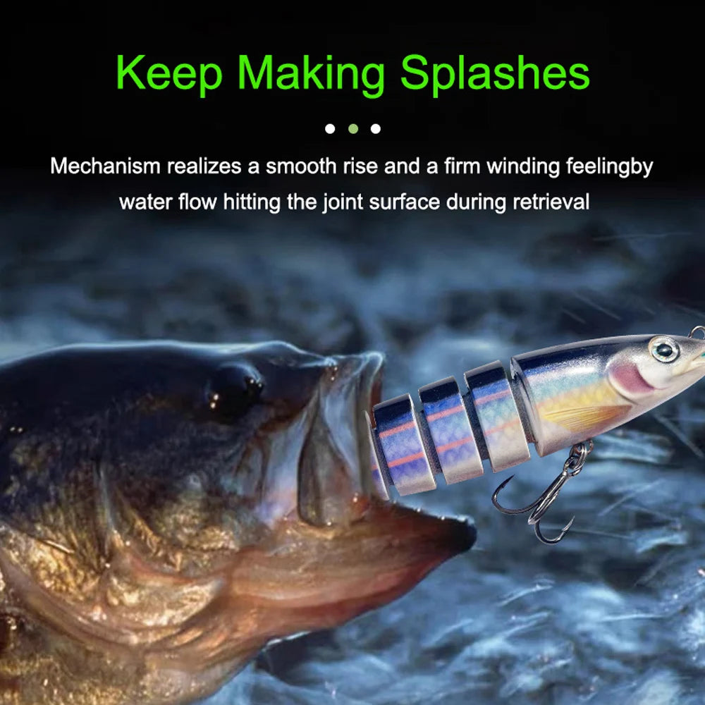 Fishing Lure Multi-Joint Fish Fishing Kit Slow Sinking Realistic Hard Lure Swimbait Freshwater and Saltwater for Bass Trout Lure