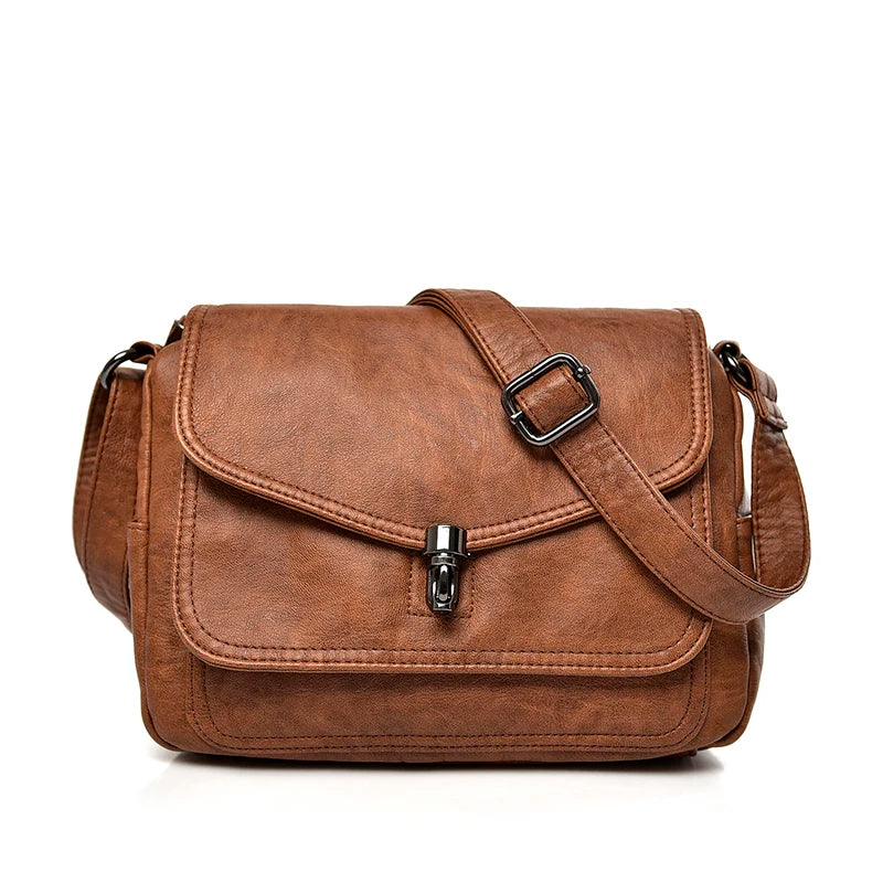 Vintage Soft Leather Women's Crossbody Bag Luxury Designer Handbag Small 2024 Sac a Femme Femmels' Shoulder Bags