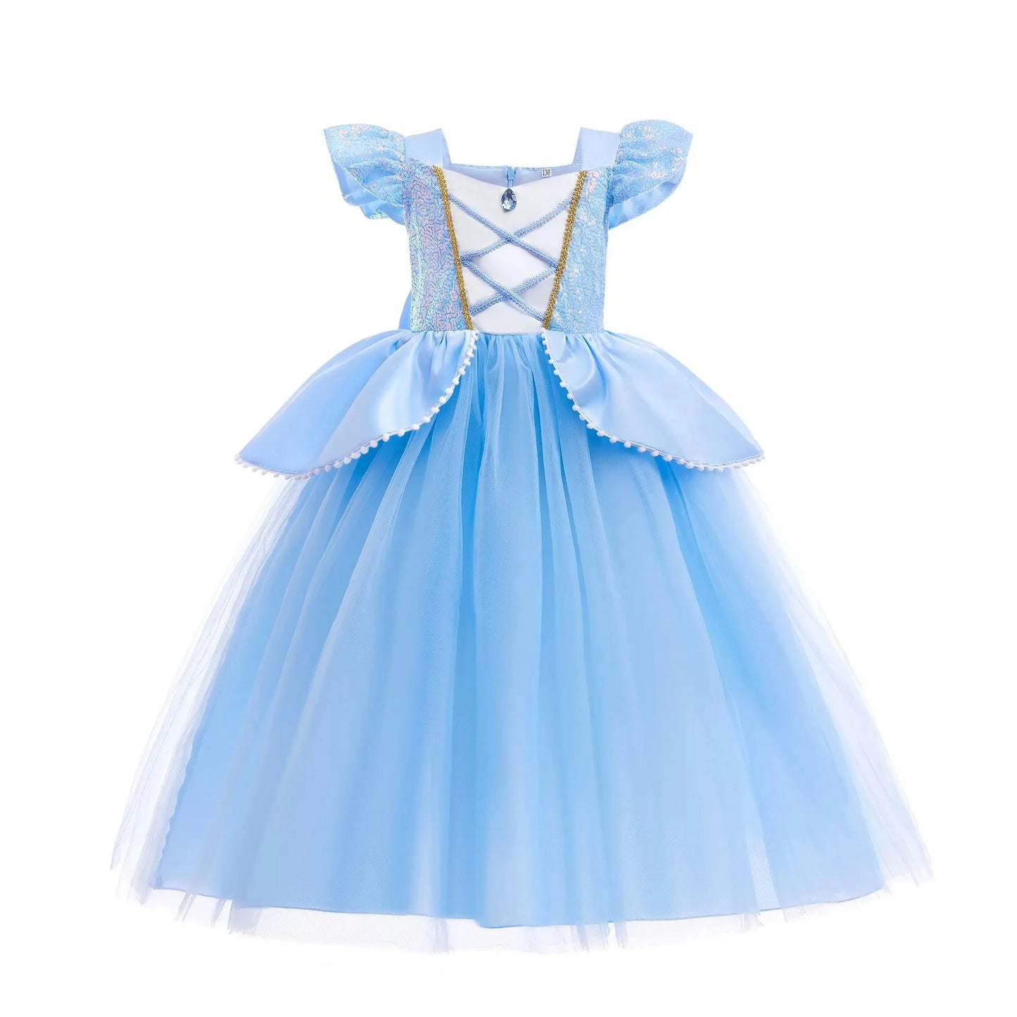 Halloween Birthday Dress Cinderella Snow White Aurora Rapunzel Princess Costume for Girls Kids 2-8Y