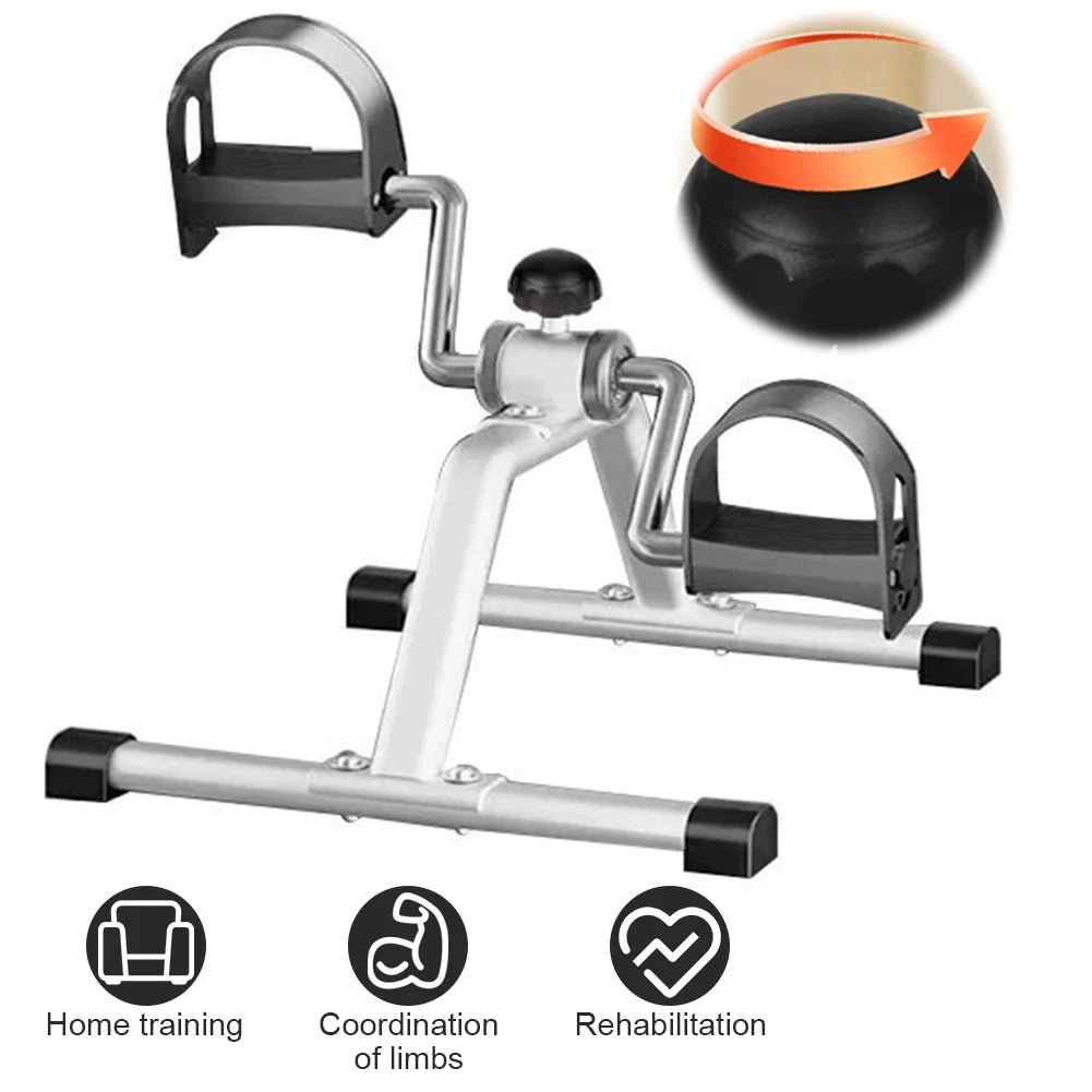 Portable Pedal Exerciser Mini Exercise Bike Adjustable Resistance Foot Peddler Machine Non Slip for Indoor Leg Rehabilitation
