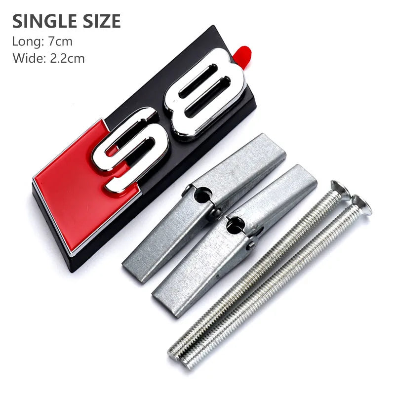 3d ABS Chrome Black Logo S3 S4 S5 S6 S7 S8 Emblem Honeycomb Car Front Grille Bdage For Audi S 3 4 5 6 7 8 Accessories