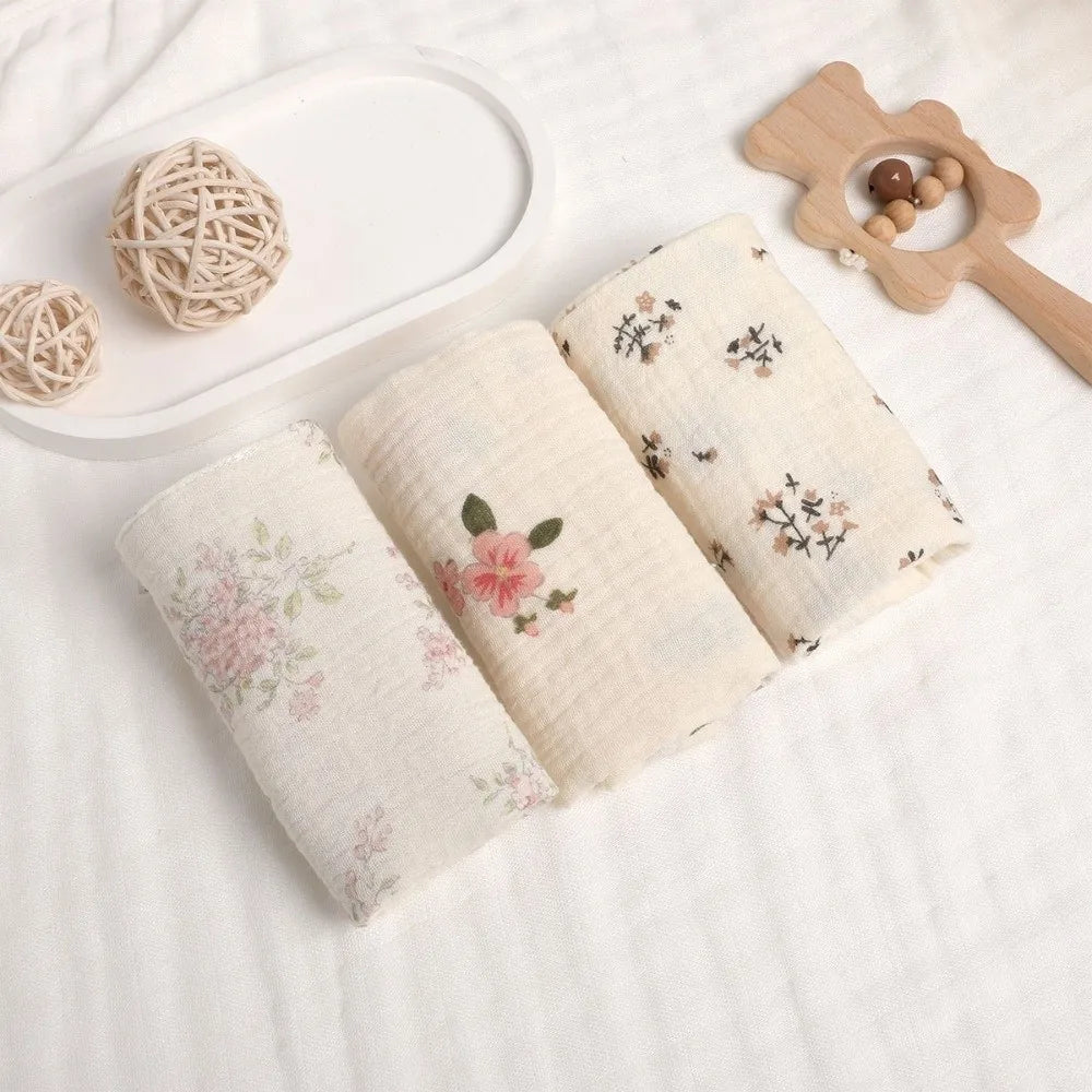 High Quality 4-Layer Pure Cotton Baby Cotton Washcloth Absorbent Soft Square Towels Baby Towels Gauze Cotton Newborn Burp Cloth