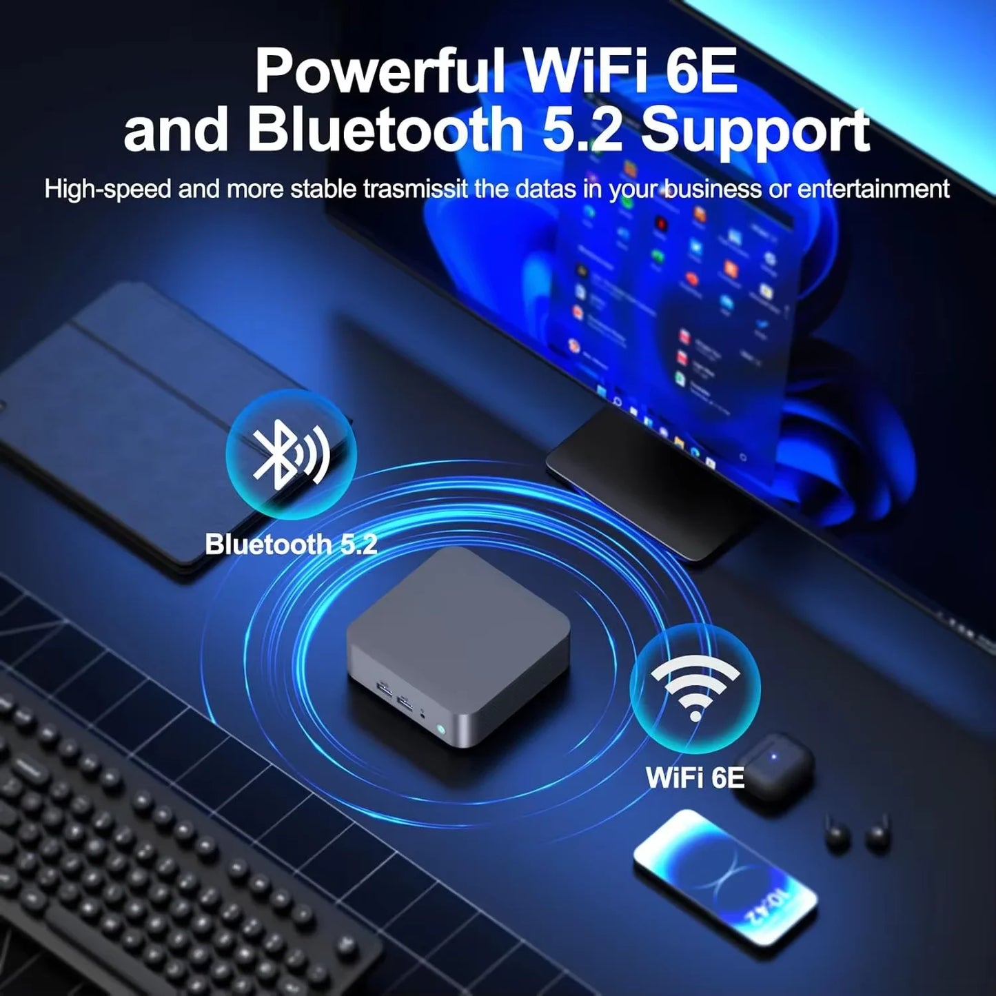 2026 Powerful Intel I9 10980HK Mini PC Windows 11 16GB DDR4 1TB SSD WiFi6 BT5.2 4K HD Compact Mini Computer for Gaming Office