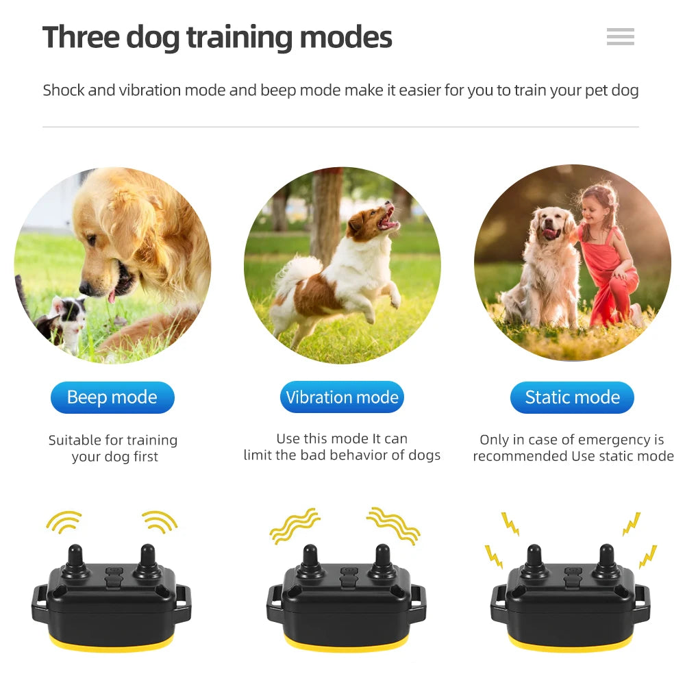 Electric Dog Training Collar 800m Distance Remote Control Dog Trainer rechargeable Dog Collar Anti Barking Collar for Dogs