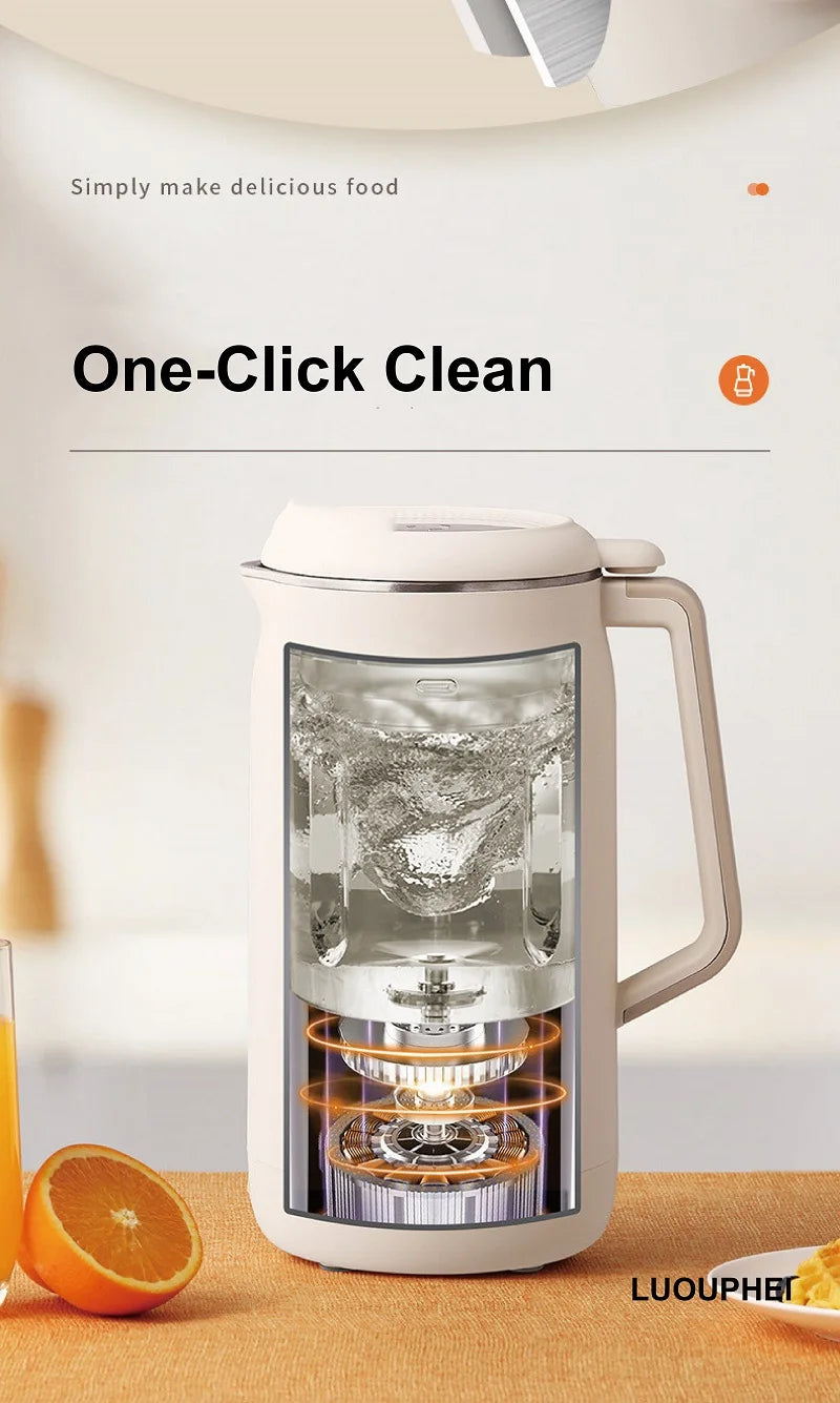 1.8L Soy Milk Machine 18h Appointment Filter-free Wall Breaking Machine Mixer Home Electric Juicer Multifunctional Food Process