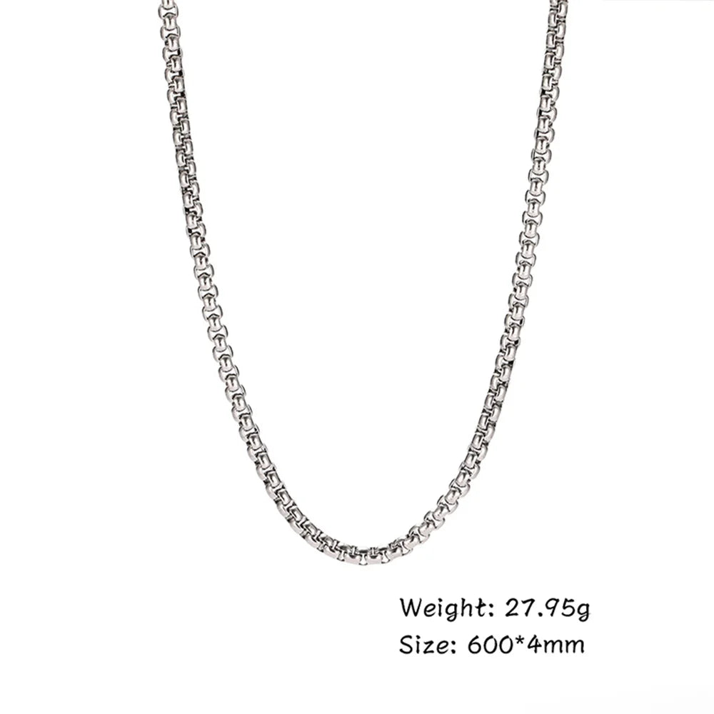 My Shape 10 pcs 60cm Box Chain Necklaces for Men 24 Inch Box Chain 2-3mm Chains Chokers Steel Color Fashion Jewelry Boys Gifts