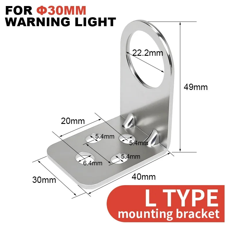 30mm Mini Tri‑Color LED Warning Light 12V24V Waterproof Signal Indicator Lamp for CNC Machine Tool Equipment Industrial Machiner