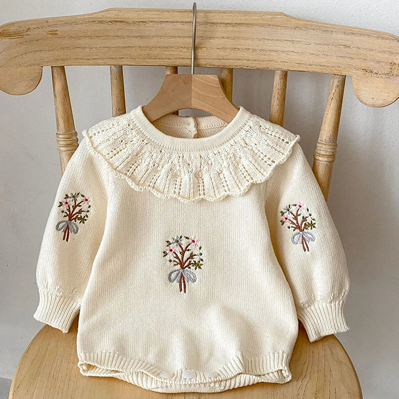 Spring Newborn Infant Toddler Baby Girl Boy Rompers Warm Knit Jumpsuit Long Sleeve Soft Outfits Clothing Baby Winter knit Romper