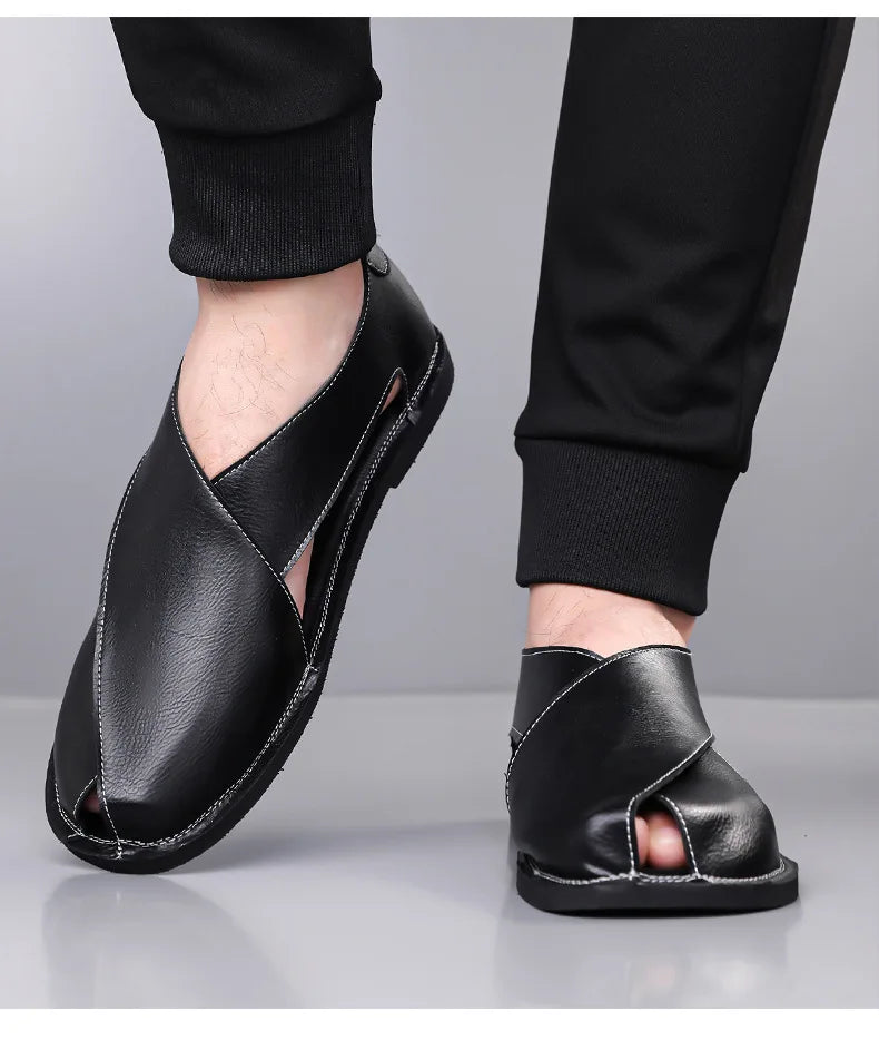 Men's Casual Sandal Retro Roman Style 2025 Summer Fashion Trend Hollow Breathable Comfortable Lightweight Outdoor Beach Sneakers