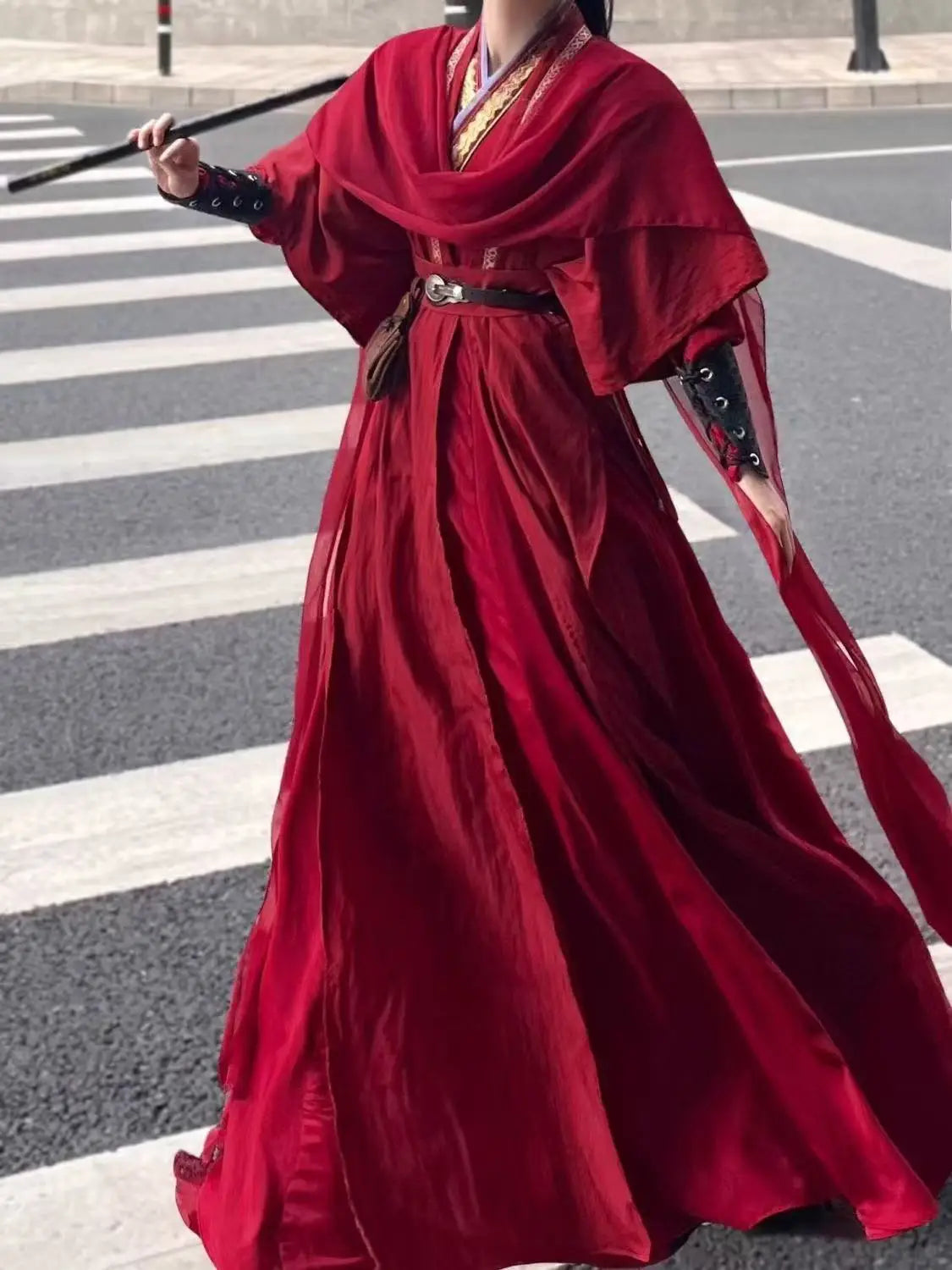 Classic Red Halloween Cosplay Costume Men Women Comic Exhibition Hanfu Outfit Trandy Cool Boys Street Black Power Ghost COS Suit