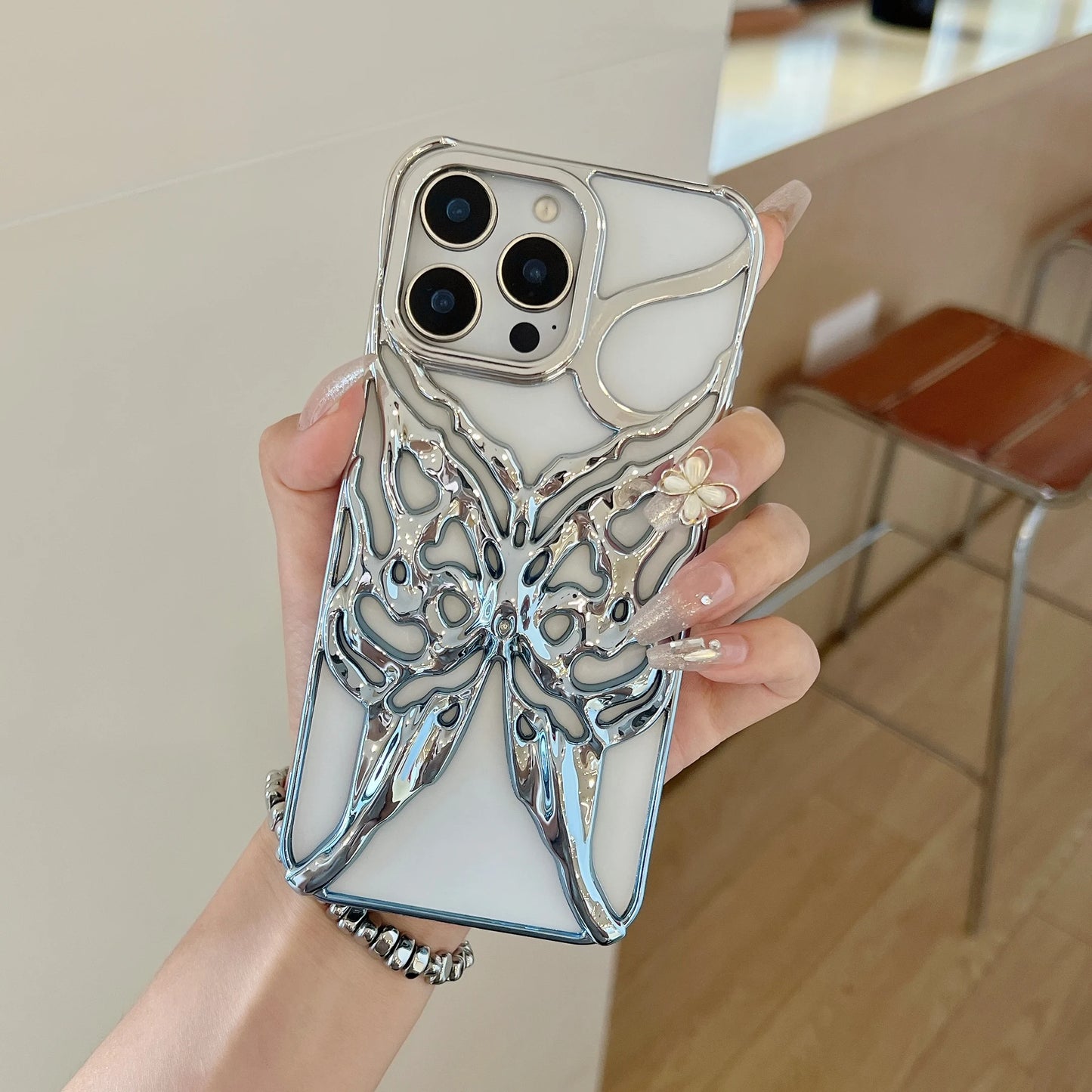 Plating Butterfly Hollow Out Gradient Color Soft Phone Case for iPhone 11 12 13 14 15 16 Pro Max Heat Dissipation Cooling Cover