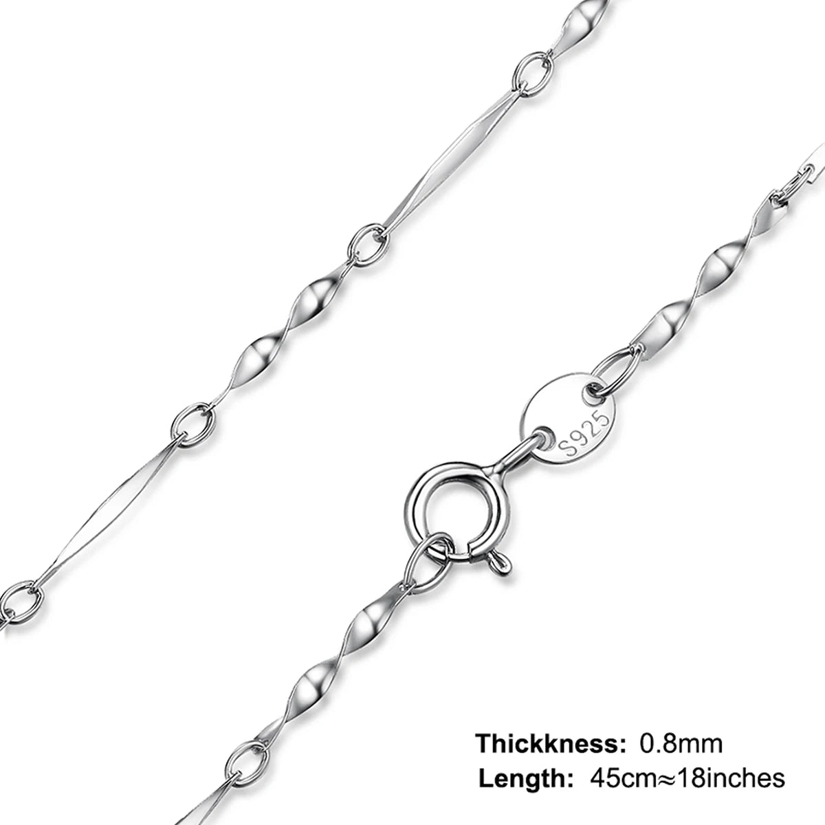 GRA 40cm 45cm Minimalist Female Necklace for Women on Neck Real 925 Sterling Silver Chain Necklaces Girls Fashion Fine Jewelry
