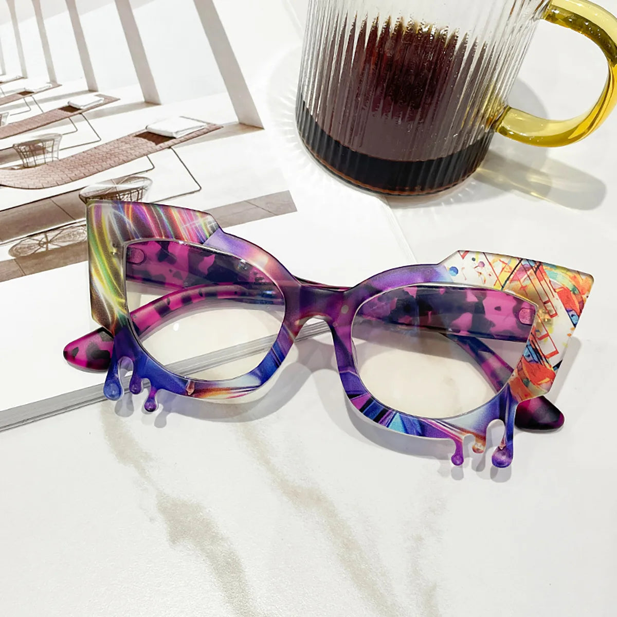 2024 New In Colorful Reading Glasses Women Popular Casual Optical Presbyopia Eyeglasses Diopter +50+100+150+200+300+350 300921