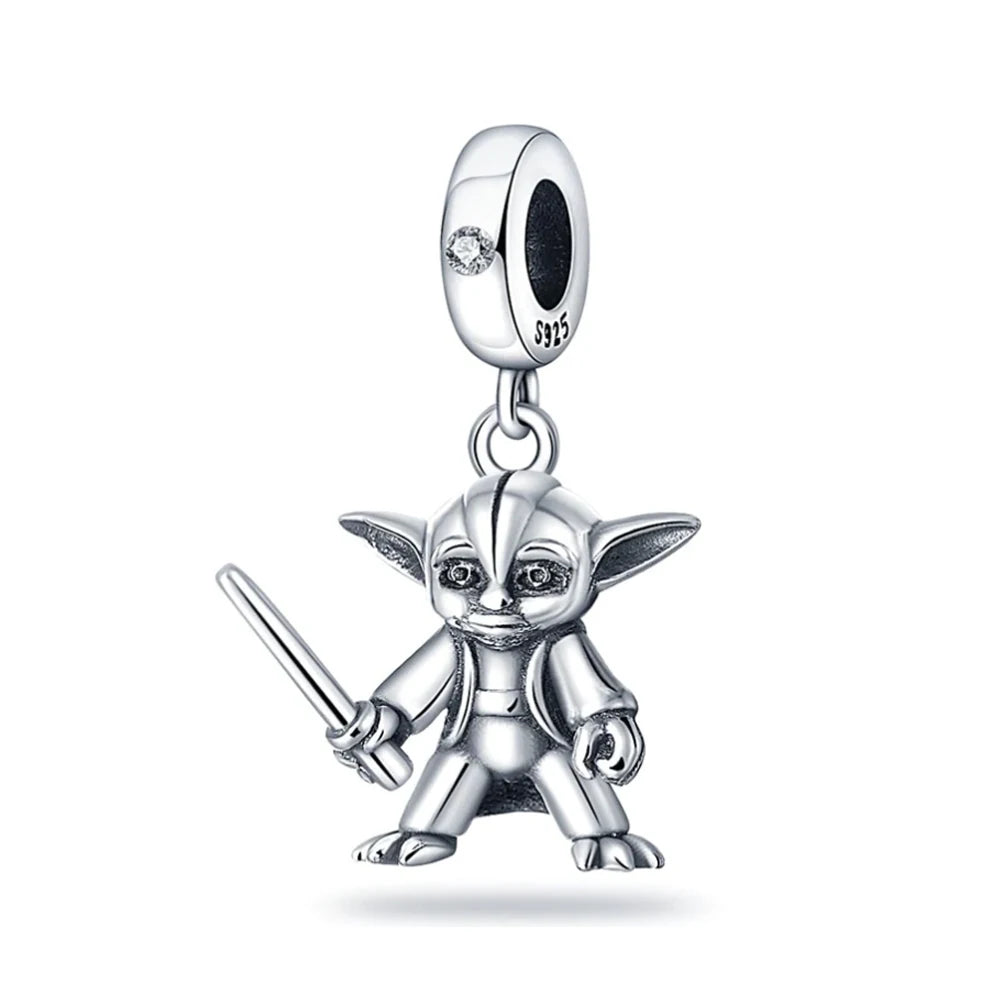925 Sterling Silver Cute Cartoon Shield Soldier Stickey Charm Beads Animal & Character Charms DIY Jewelry Gift for Her