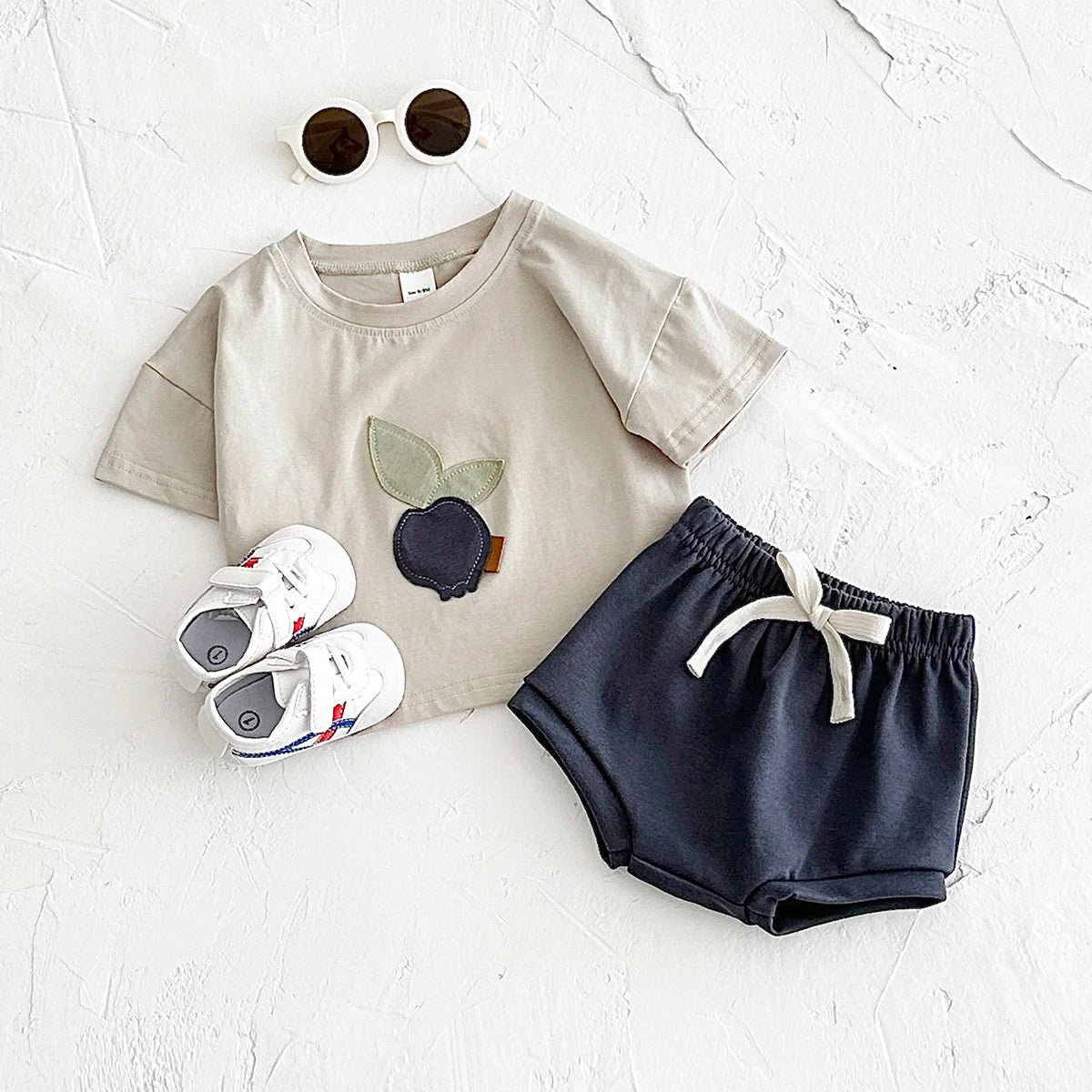 2Pcs Set Baby Boy Girl Clothing Toddler Baby Summer Clothes Blueberry Patch T-shirt+Shorts Newborn Boy Girl Summer Outfits