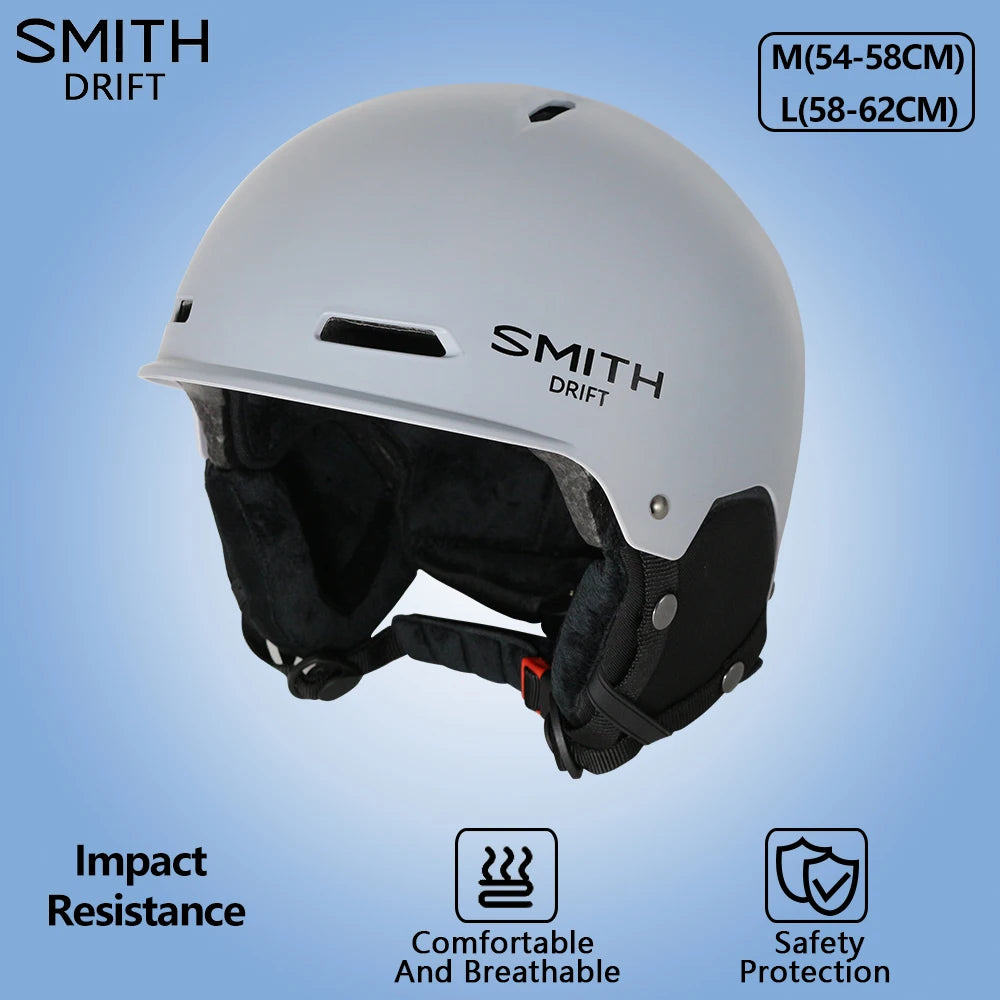 SMITH DRIFT Ski helmet overall molded ABS+PC+EPS high-quality ski helmet, outdoor sports, snowboard and skateboard safety helmet