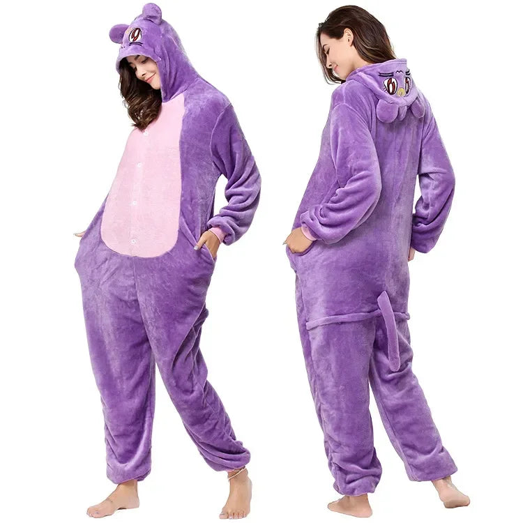 Animal Cosplay Overalls Kigurumi Cat Costume Halloween Carnival Stage Performance Role Play for Adults Kids Clothes Party Set