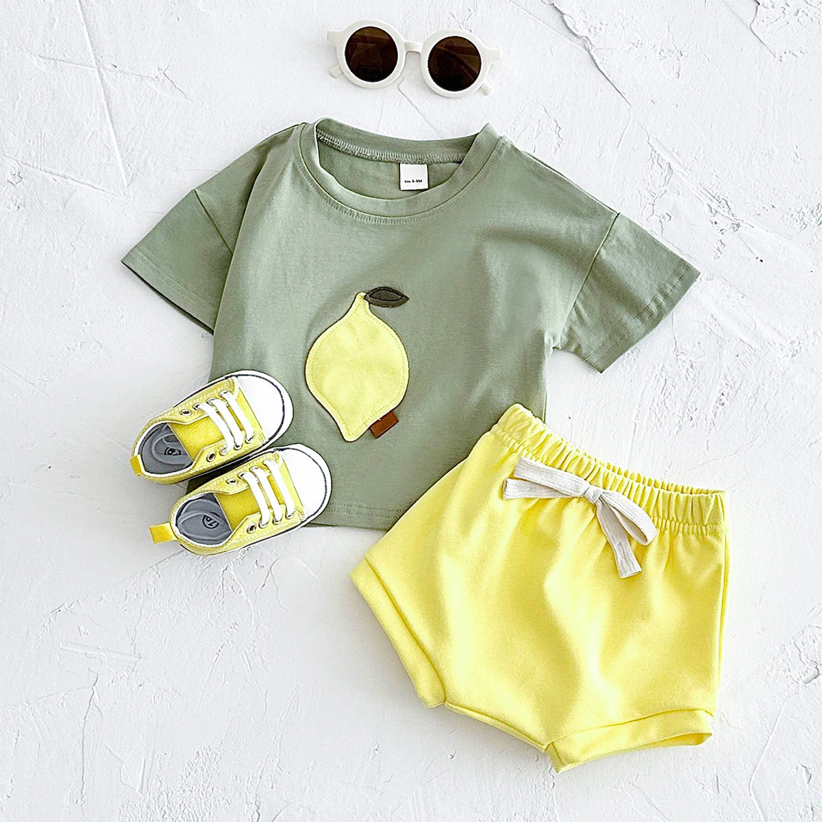 2Pcs Set Baby Boy Girl Clothing Toddler Baby Summer Clothes Blueberry Patch T-shirt+Shorts Newborn Boy Girl Summer Outfits