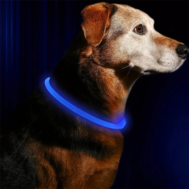 Led Luminous Dog Collar Rechargeable Cat Collar 3 Modes Anti-lost Night Collar Pet Supplies Suitable For Large Medium Small Dogs