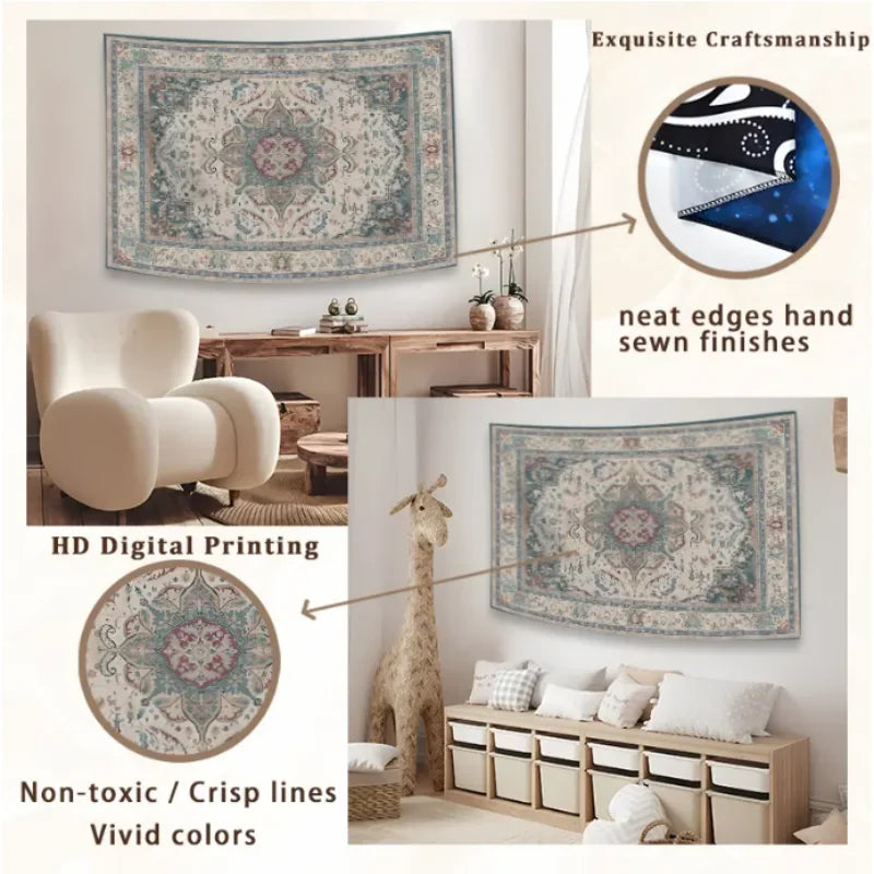 Retro Bohemian Psychedelic 70s DIY Wall Tapestry Science Fiction Art Home Decor for Room