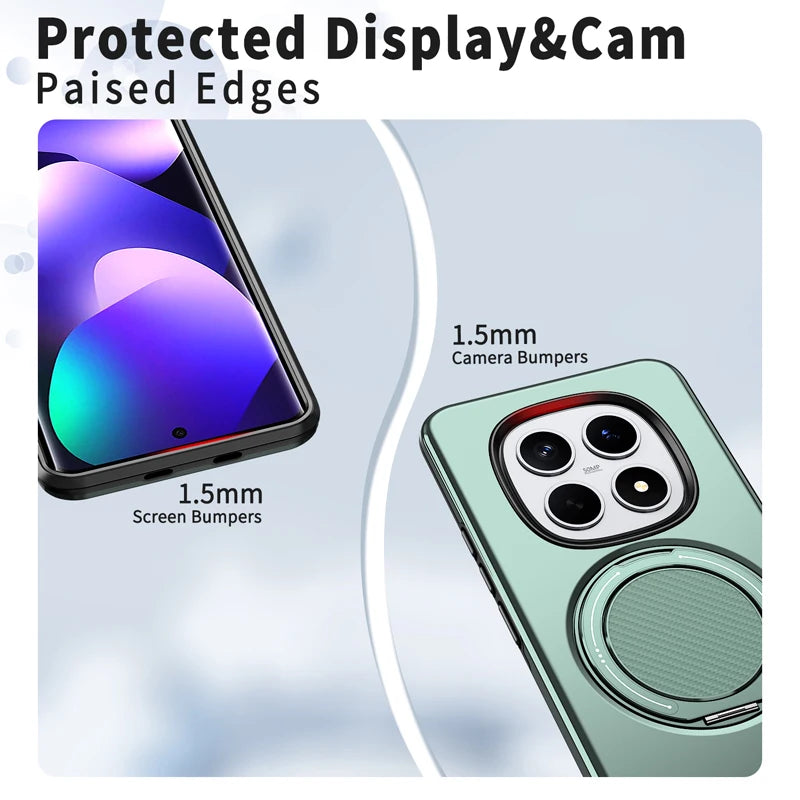 For Xiaomi Redmi Note 15 Pro Plus, 15 Pro 5G Magnetic Case ELVEV Anti-scratch Hard PC Bracket Suction Phone Cover