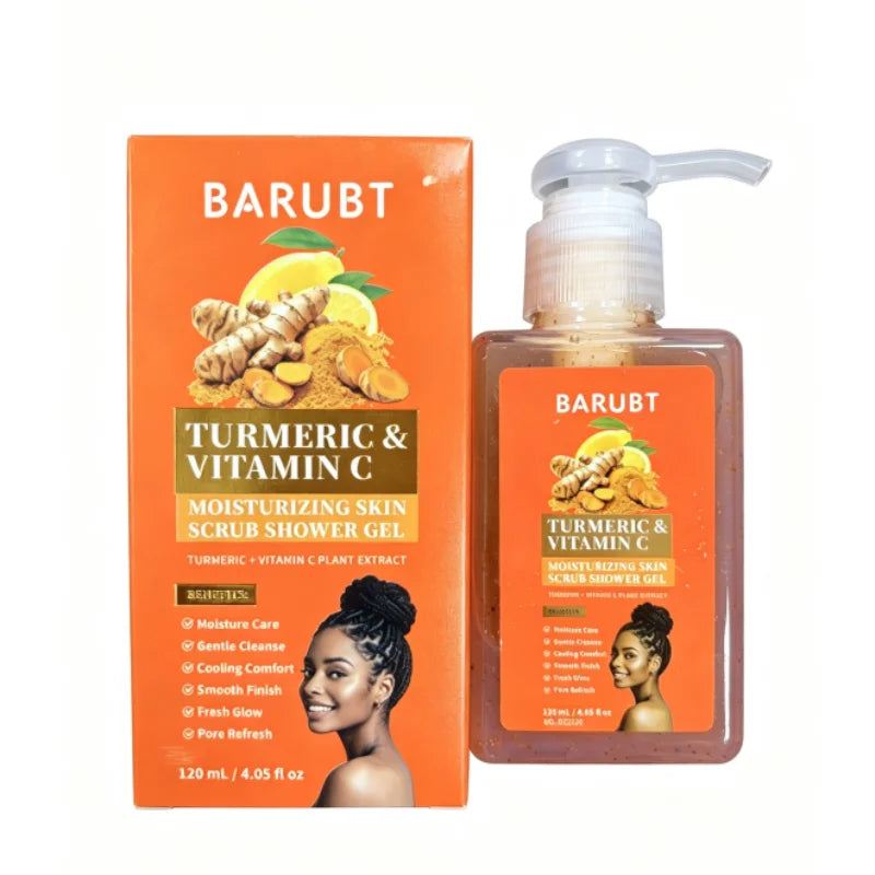 Turmeric&Vitamin C Moisturizing Body Wash, Exfoliating Cleansing Smoothing Body Wash, Gentle Scrub Finish Refreshing Natural Sce