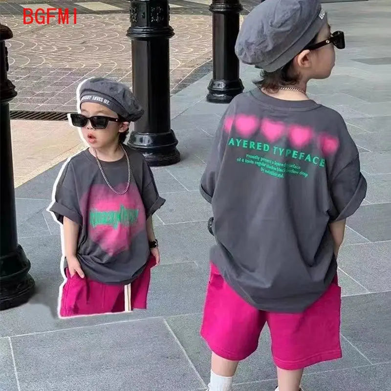 Baby Summer Clothes Boy Sports Sets Kids Loungewear Fashion Outfits Children T-shirts+Shorts 2Pcs Short Sleeves Top Pants Suits
