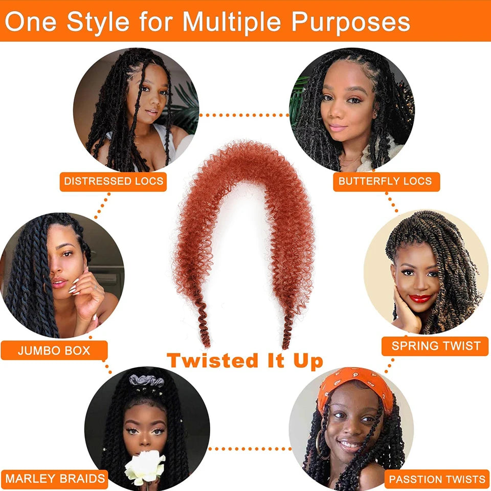 Donghou Ombre Blonde Ginger Afro Twist Hair 350 1B 30 27 613 Bug Colors Springy Twist Braiding Hair for Soft Locs Marley Braids