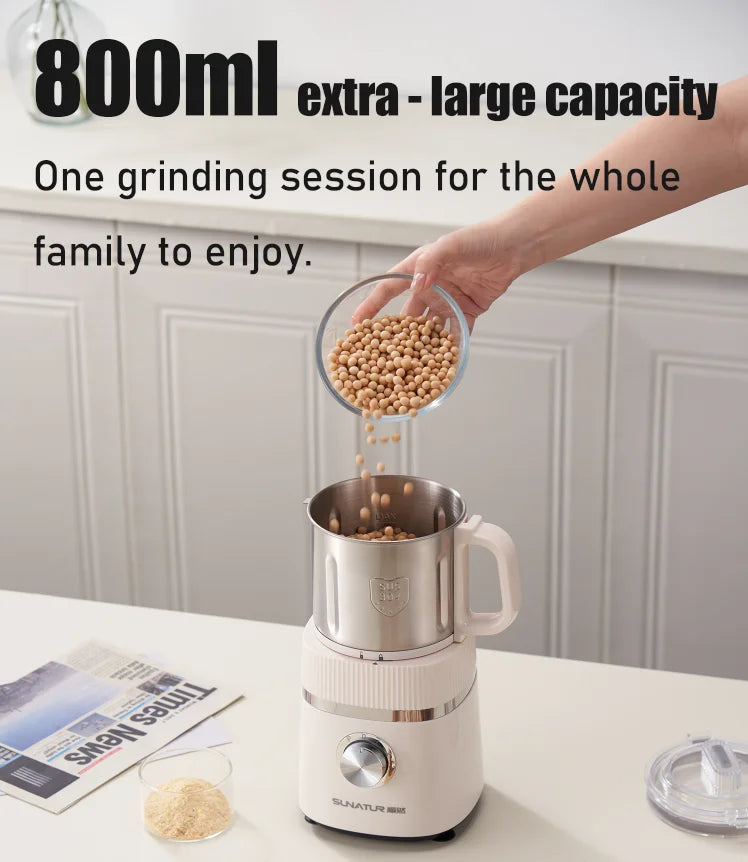 SUNATUR 500W Home Use Food Processor Multifunctional Kitchen Grinder for Coffee Spices Baby Food with Large Capacity