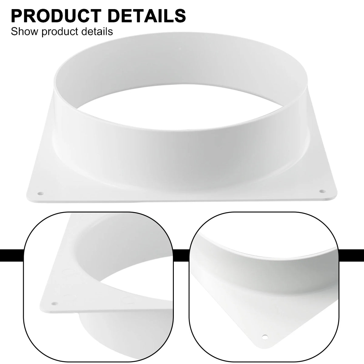 1pc Exhaust Pipe Straight Pipe 100-300MM ABS Air Duct Connectors Flange Ventilation Ducting Replaceable Accessories White