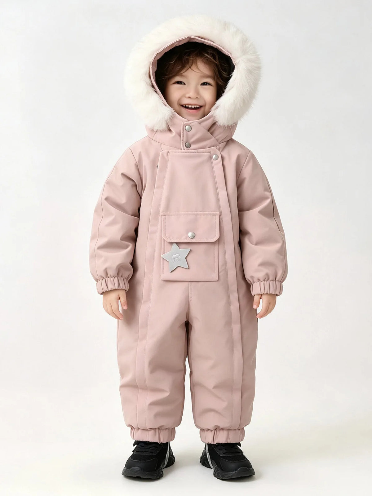 2026 Winter New Star Lightweight Hooded Ski Suit for Kids, Boys Girls Baby Romper Jumpsuit, Toddler One-Piece Warm Snowsuit 2-5T