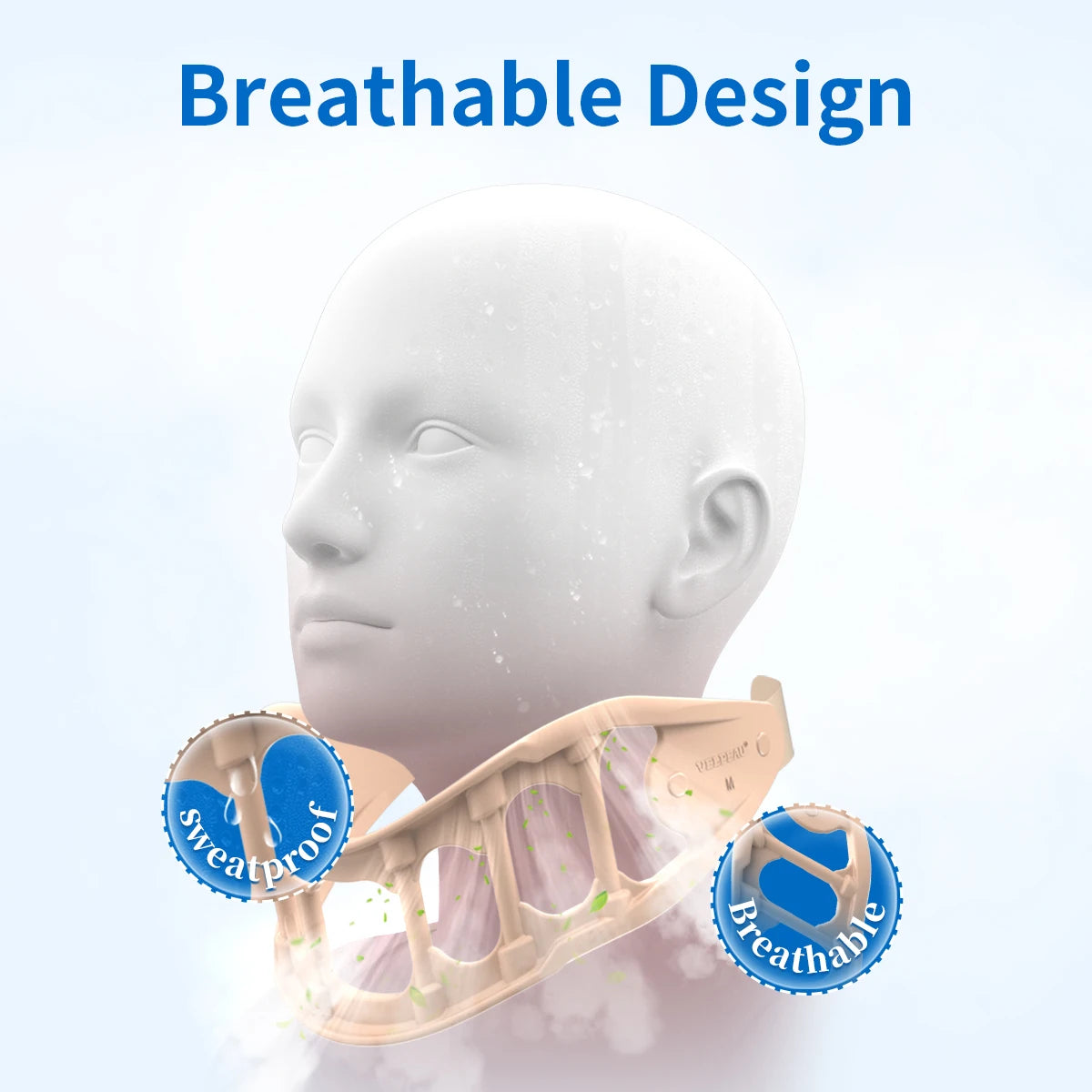 VELPEAU Silicone Neck Brace, Neck Support for Spine Pressure and Posture Correction, Cervical Collar Breathable & Waterproof