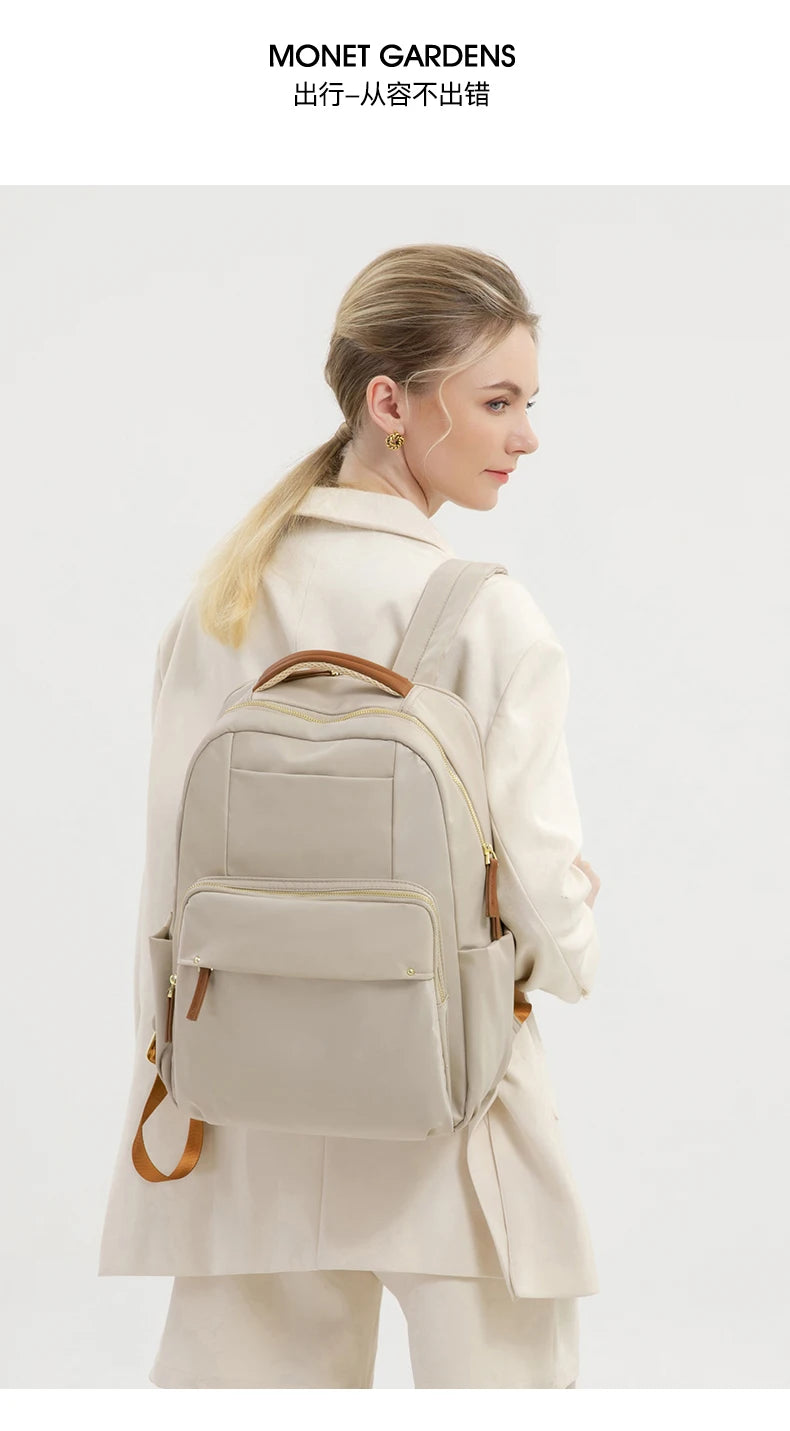 Luxury Laptop Backpacks for Women 15.6" Size Notebook Bag Large Cabin Space Business Travelbag Ladies Bookbags Big Zipper Pocket