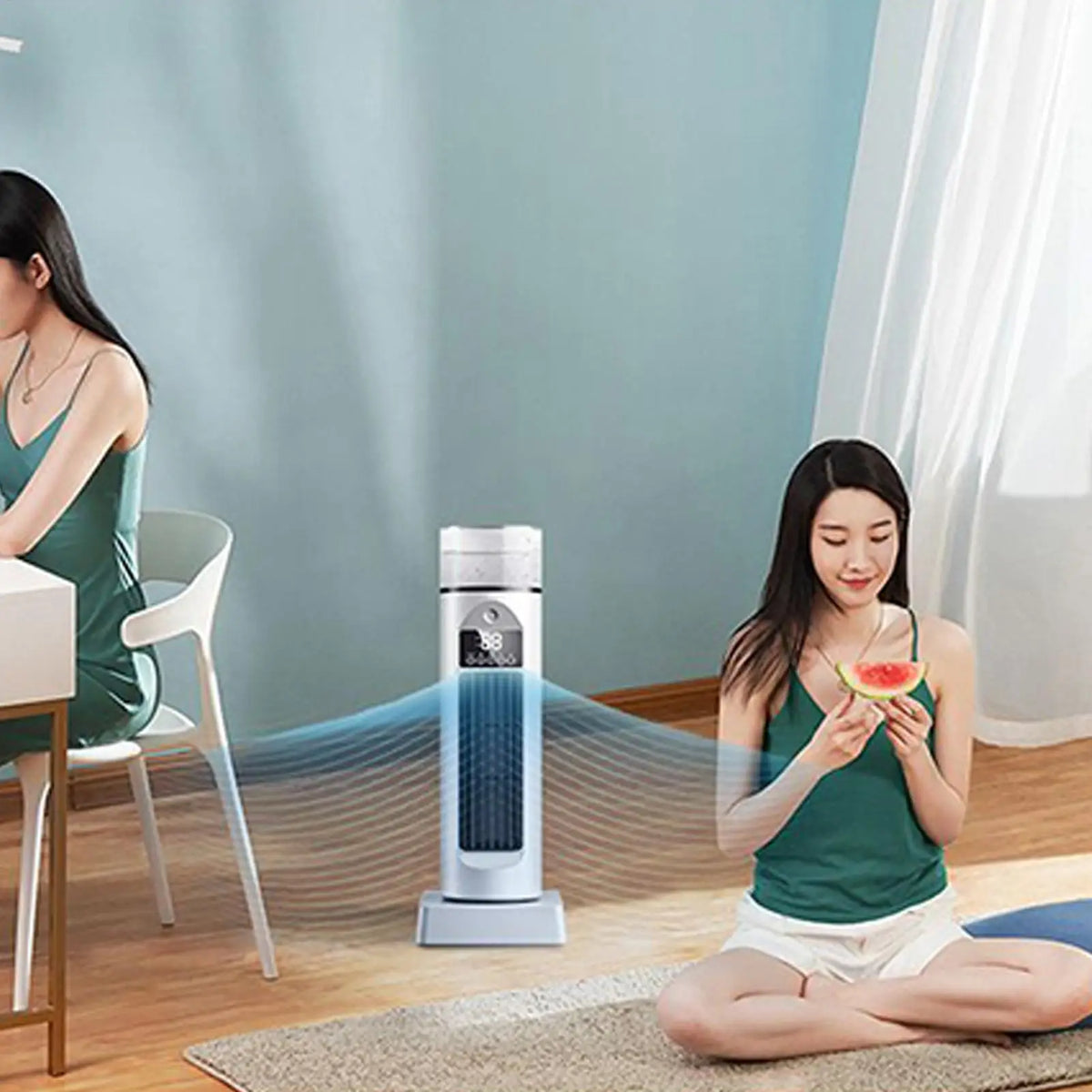 USB Leafless Spray Fan Blow Cold Air Space Cooler Bladeles Cooling Fans Quiet Cool Bladeless Gadgets With Timer & Remote