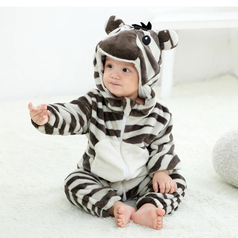 Newborn Baby Deer Animal Cartoon Romper Clothes Girls Pajamas Long Sleeve Hooded Onesies Infant Boys Costumes For Christmas