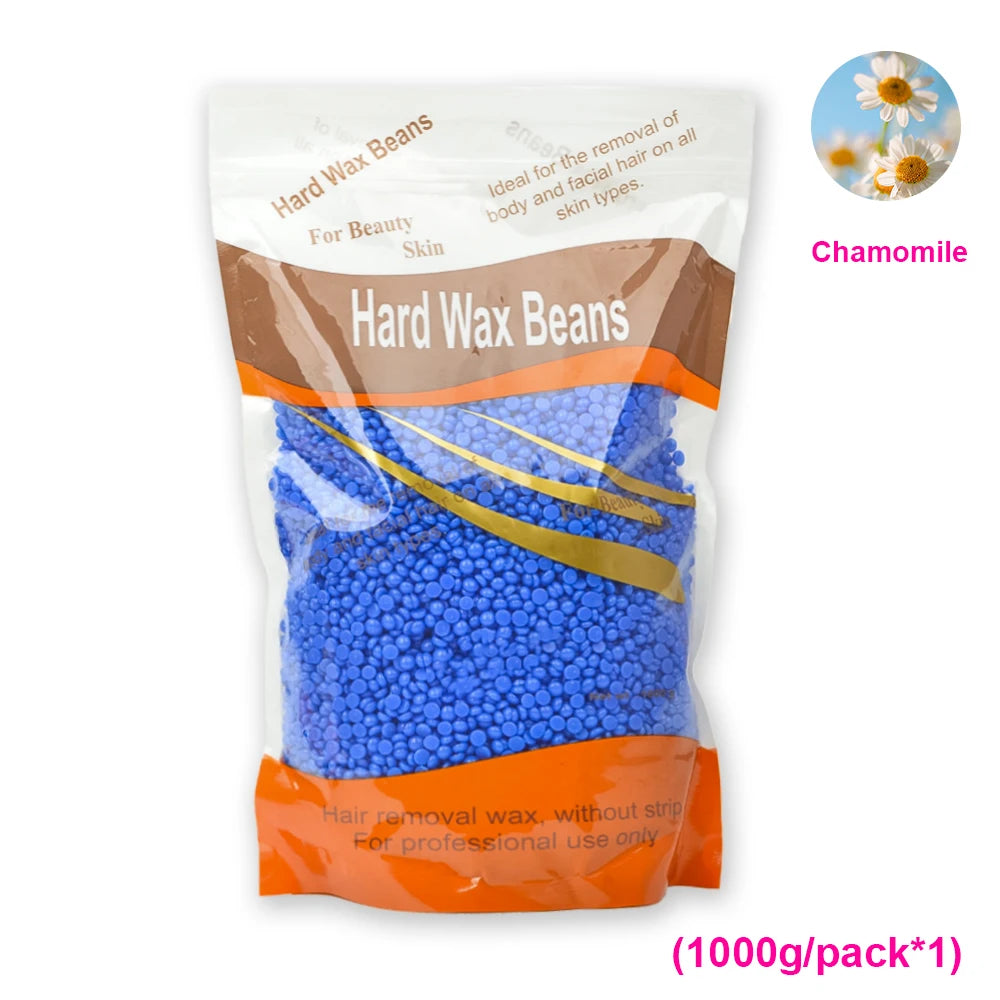 1000g Hard Wax Beans Hot Film Depilatory Wax Beads Full Body Hair Removal Wax for Wax Heater Machine Beauty Tools