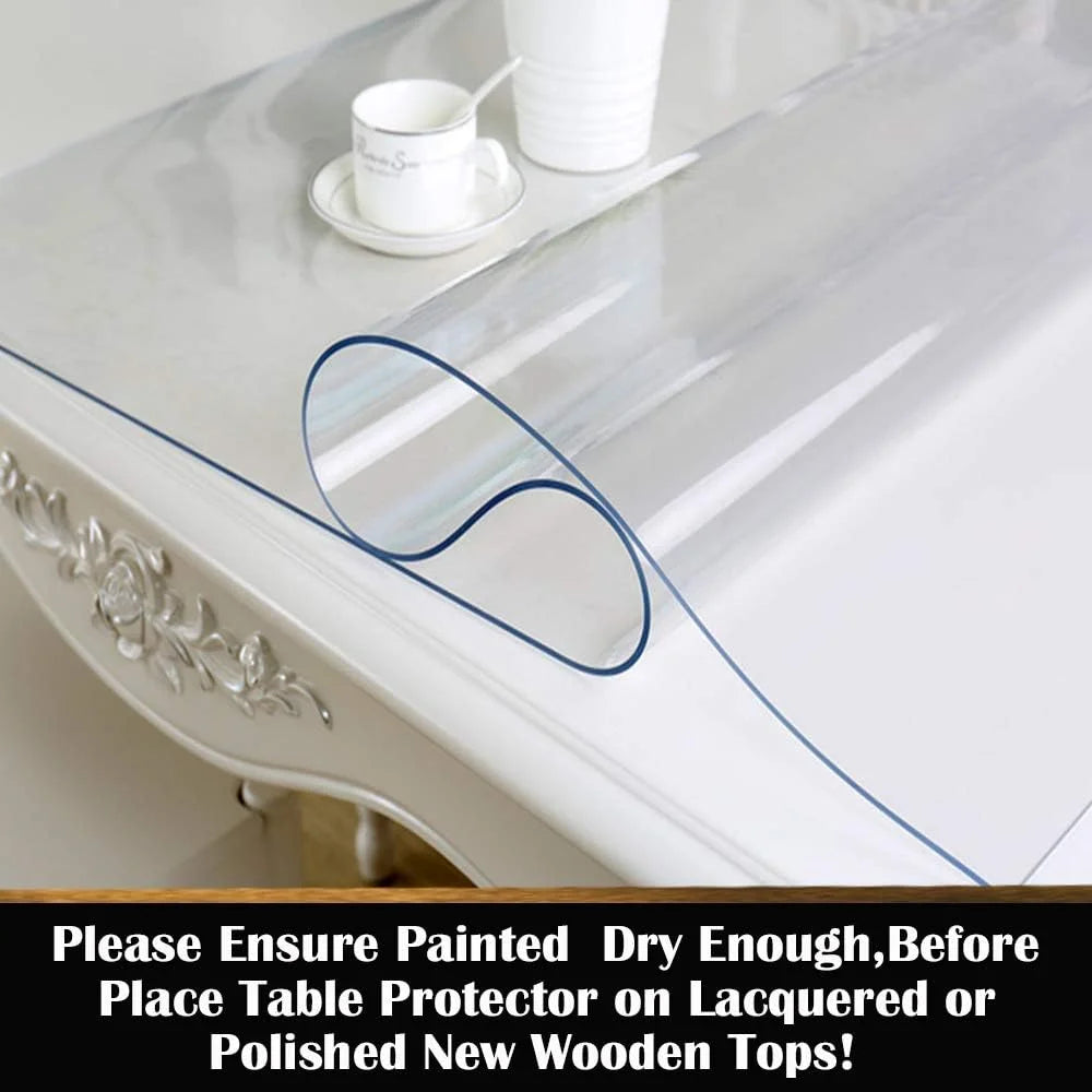 1.0+1.5mm PVC Transparent Tablecloth, Heat-Resistant, Waterproof and Oil-Proof Table Mat