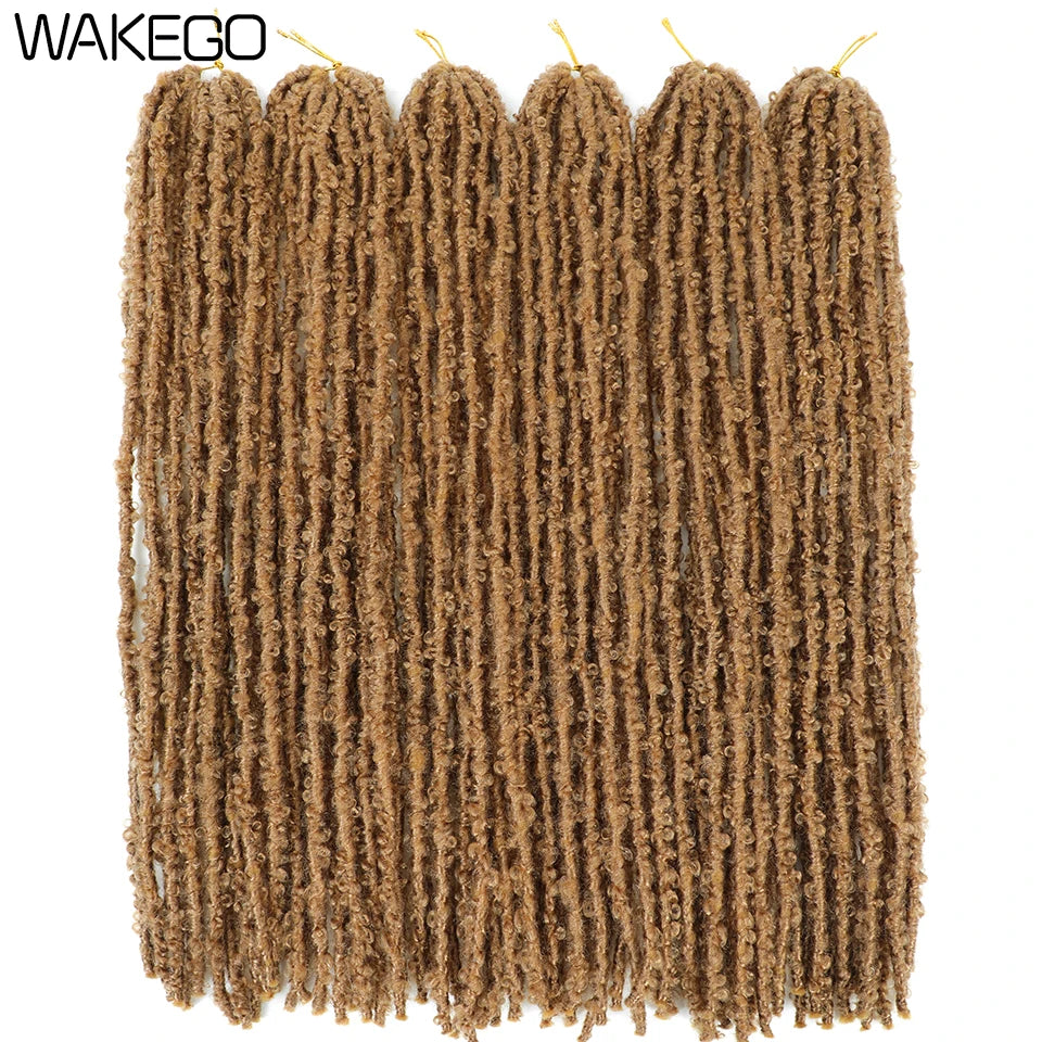 Wakego Butterfly Locs Crochet Hair 14 18 24 Inch Fausse Locks Crochet Butterfly Extensions Pre-looped Soft Locs Synthetic Braid